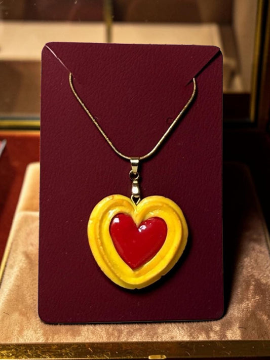 Heart Churro Necklace – Handmade Dessert Pendant