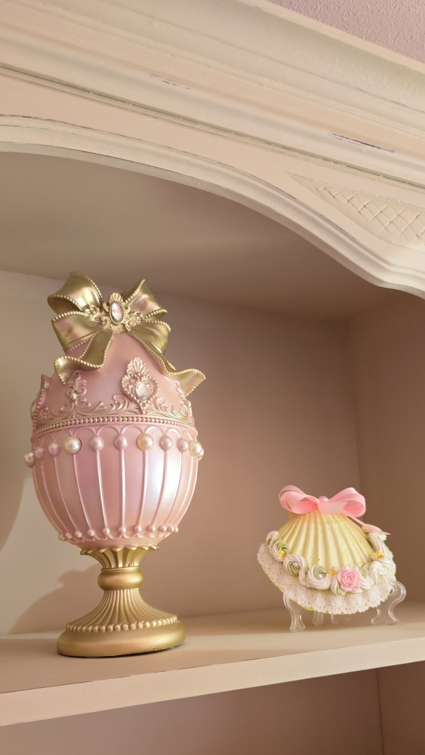Pink Rose Seashell Decor | Romantic Vanity & Shelf Decor | Unique Gift for Her